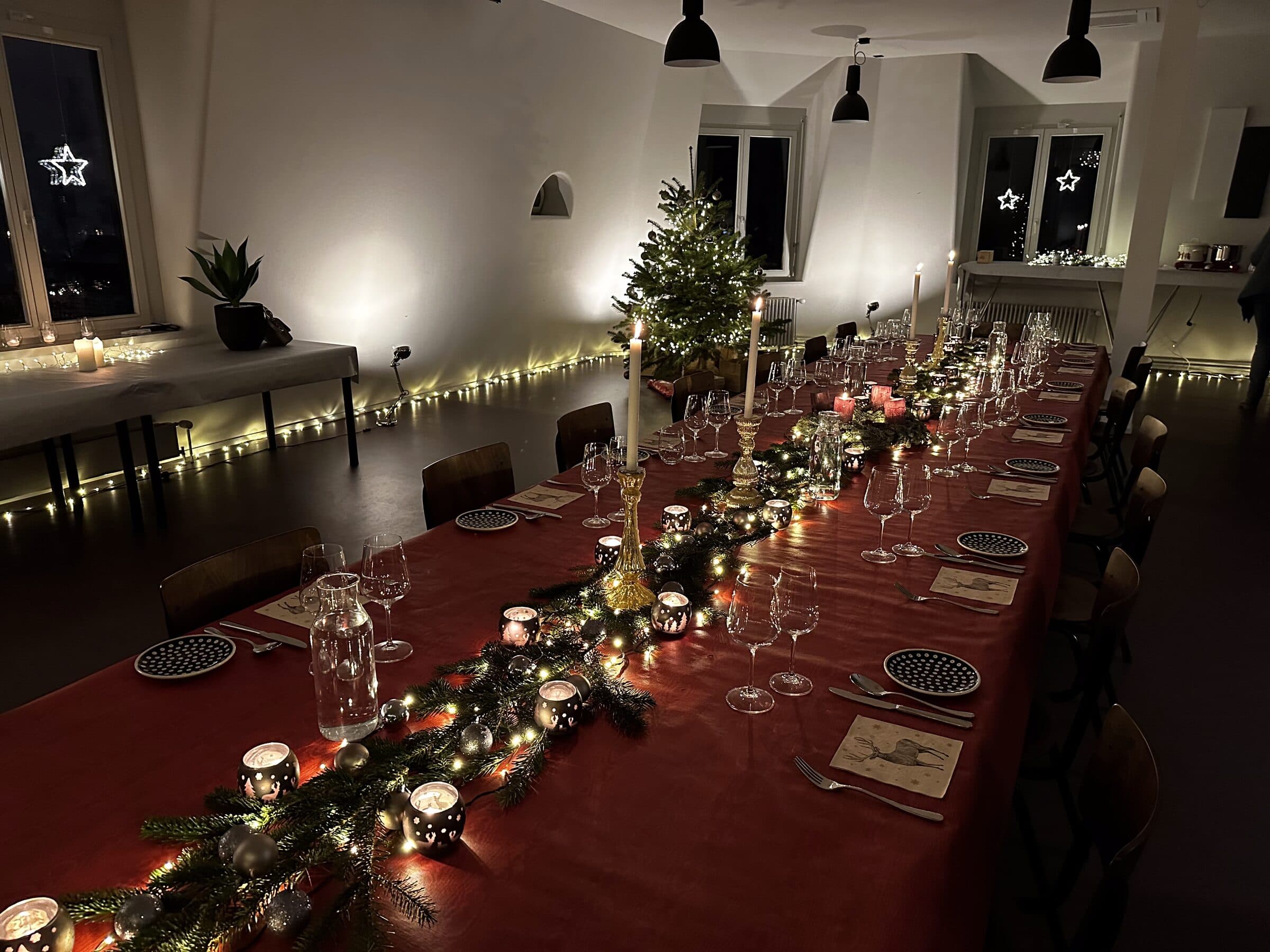 Festive dinner at night